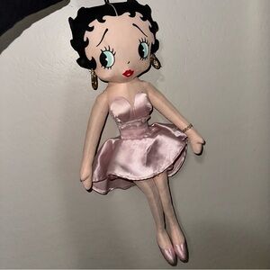 Vintage Betty Boop Doll with Dress and Gold Jewelry
